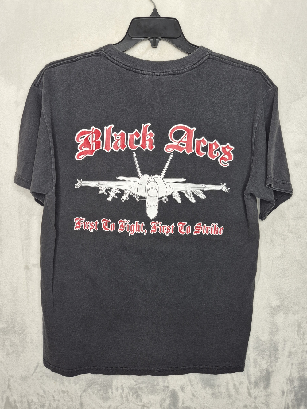 Gildan US Navy VFA 41 Black Aces Fighter Jet T-Shirt Black Mens L